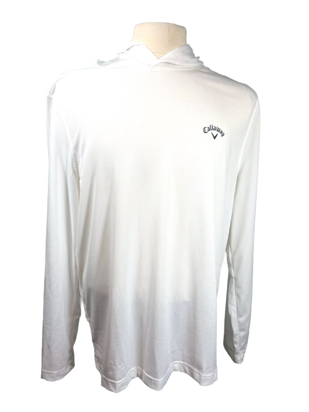 Callaway Opti-Dri Men's L White Sun Protection Golf Hoodie Long Sleeve Pullover